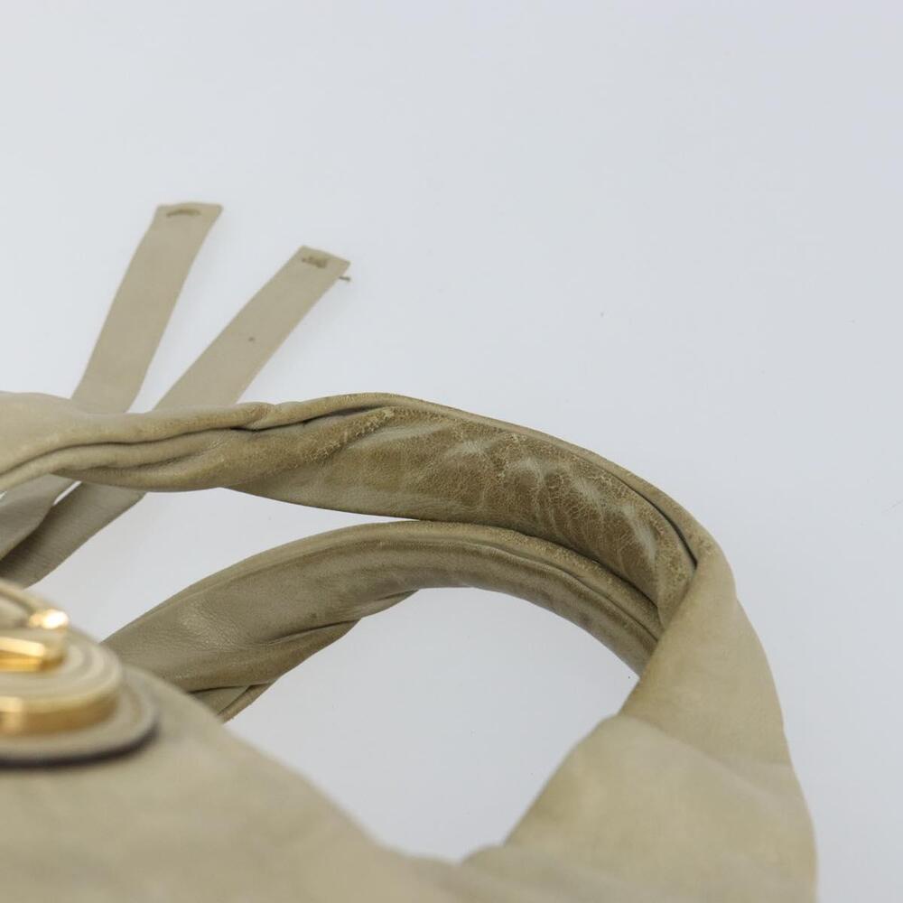 GUCCI GG Canvas Guccissima Histeria Bag Leather Ivory Gold 197020 Auth 159286 - Picture 8 of 16